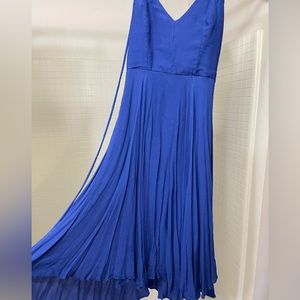 Royal blue strappy mid length dress